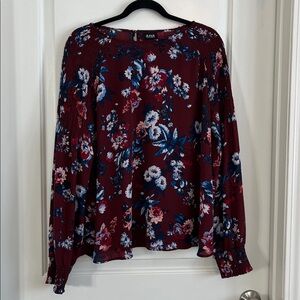 a.n.a ruched floral blouse size xl